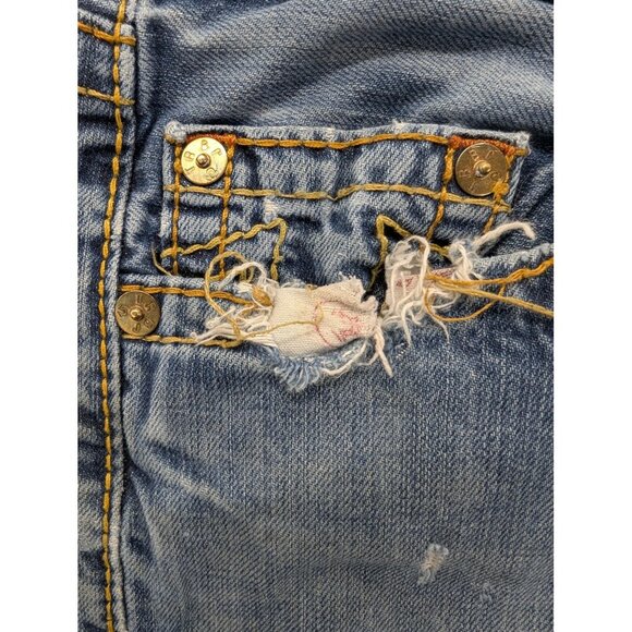 True Religion Jeans Mens 30 Straight Made in USA Distressed Zip Fly Horseshoe - Picture 4 of 16